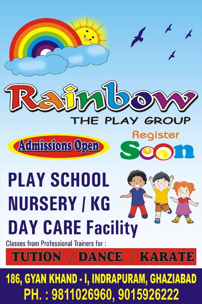 Rainbow The Play Group Indirapuram play school admission for session 2026-27 at 186 Gyan Khand 1